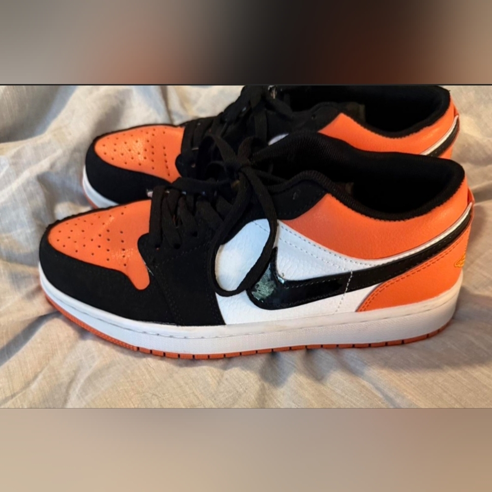 Orange and Black Low-Top Sneakers